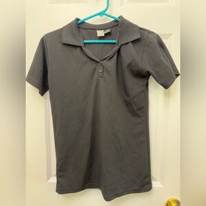 Black Short Sleeve Tee with Classic Polo Collar